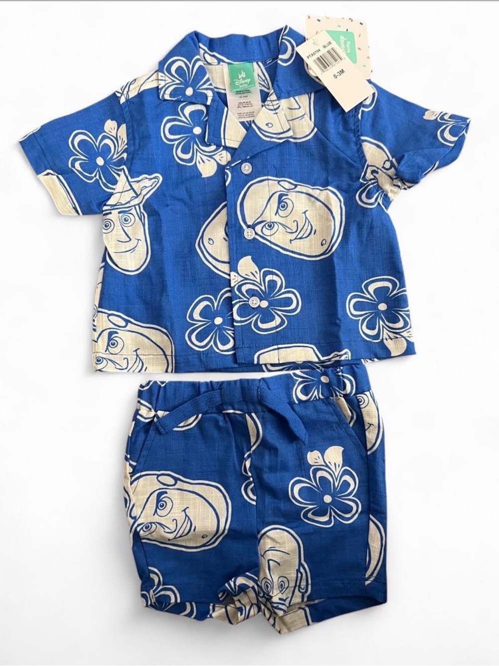 Disney Kids' Blue Buzz Lightyear Hawaiian Set 0-3 month NWT